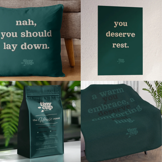 The Rest Pack (Coffee, Pillow, Throw, Poster,)