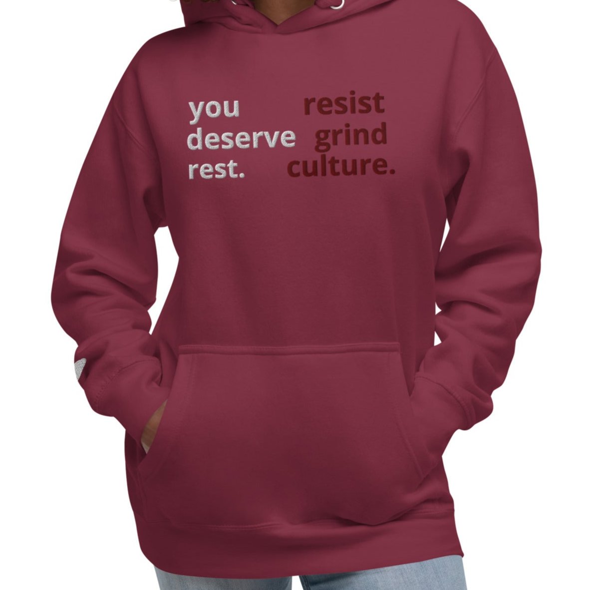 "Resist Grind Culture" Hoodie (Maroon)