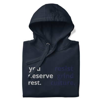 "Resist Grind Culture" Hoodie (Navy)